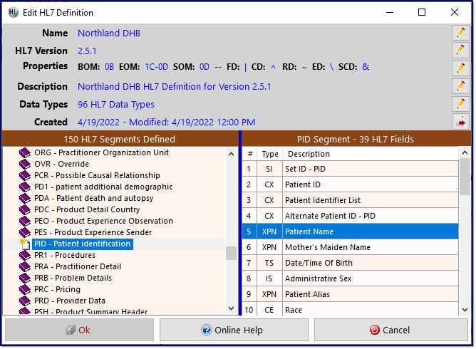 Editing a Custom HL7 Definition Editing a Custom HL7 Definition