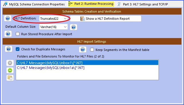 Select the HL7 Definition Select the HL7 Definition