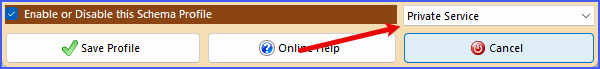 Form Footer of the Schema Profile Window Form Footer of the Schema Profile Window