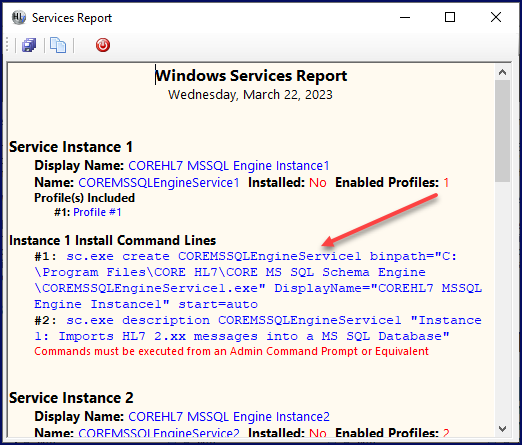 Services Report Services Report
