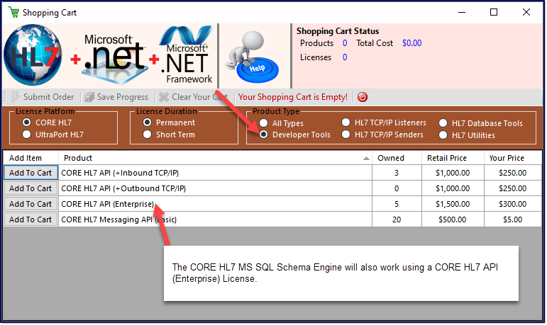 Purchase A CORE HL7 API (Enterprise) License Purchase A CORE HL7 API (Enterprise) License