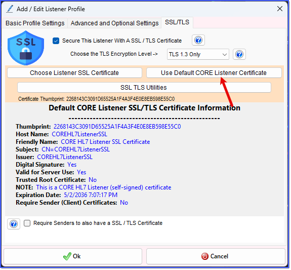 SSL / TLS Settings (Bidirectional) SSL / TLS Settings (Bidirectional)