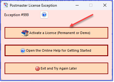 License Activation Step 1
