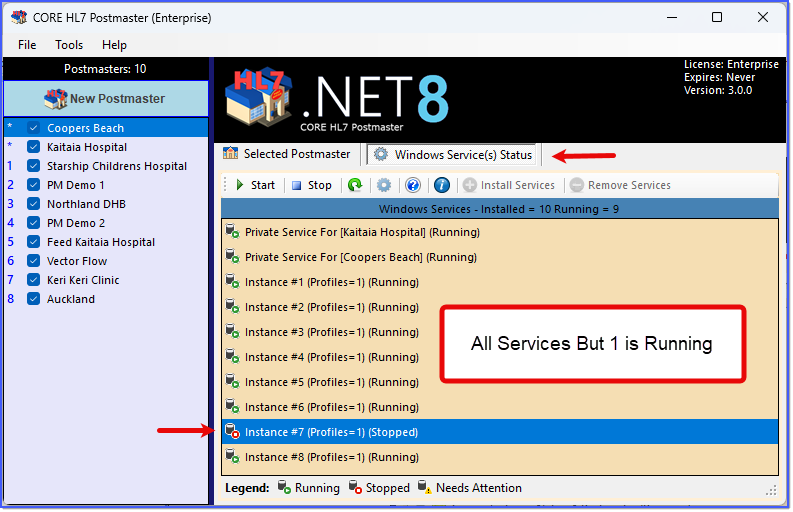 Running Services Example 2a (1 Stopped) Running Services Example 2a (1 Stopped)