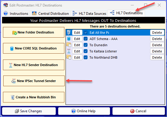 Create or Edit a IPSec Sender Destination Create or Edit a IPSec Sender Destination