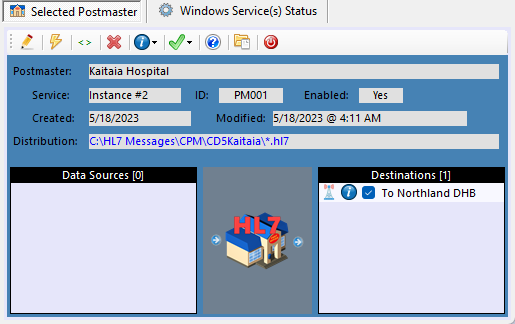 HL7 TCP/IP Sender Destination HL7 TCP/IP Sender Destination