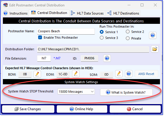 System Watch Settings System Watch Settings