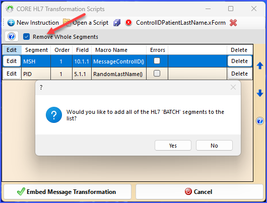 Removing Whole Segments - Step 1 Removing Whole Segments - Step 1