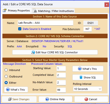 CORE MS SQL Data Source CORE MS SQL Data Source