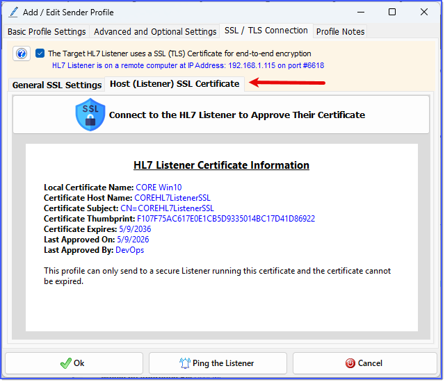 Approved Listener Certificate