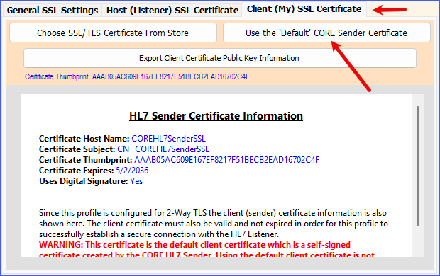 SSL / TLS Settings (Bidirectional) SSL / TLS Settings (Bidirectional)