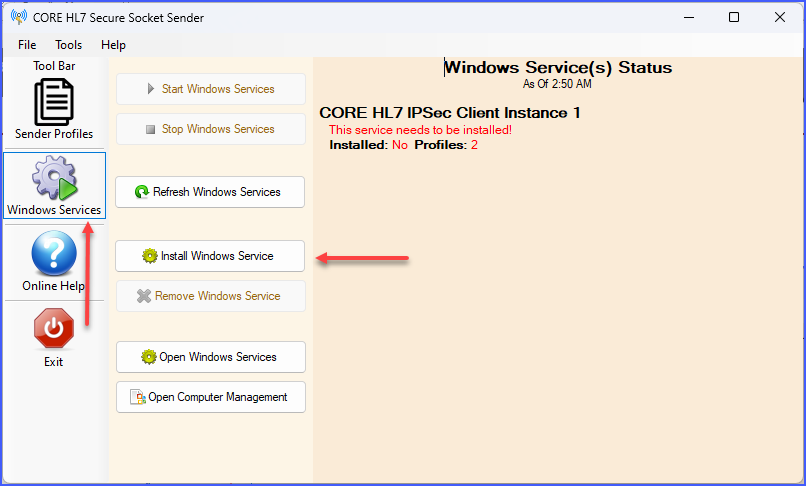 The Windows Service (Installing the Service) The Windows Service (Installing the Service)