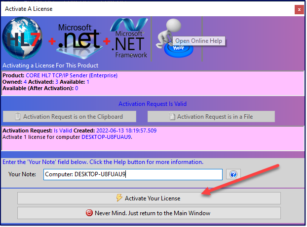 Activation Window (Ready to Submit) Activation Window (Ready to Submit)