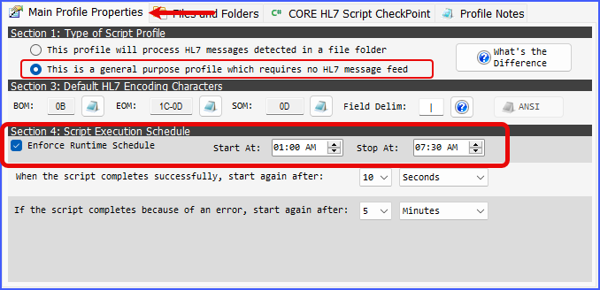 CORE Script Engine Profile Main Properties CORE Script Engine Profile Main Properties